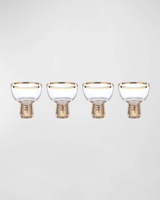 Tuscany Golden Frost Coupe Glasses, Set of 4